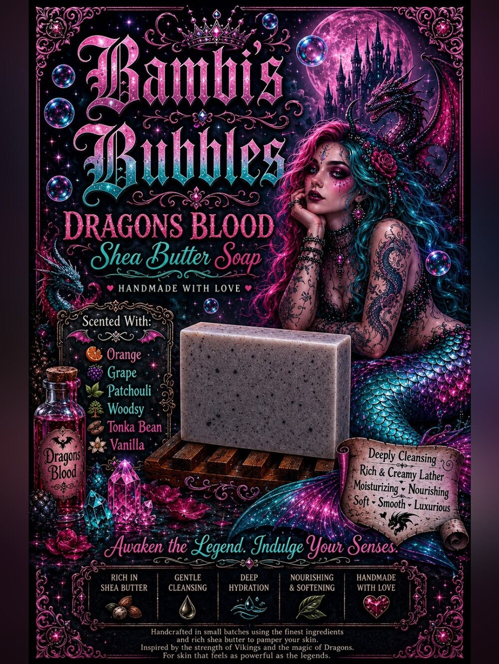 New! Dragons Blood Shea Butter Soap